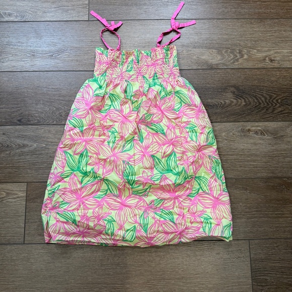Lilly Pulitzer Other - Lilly Pulitzer Vintage Girls Smocked Floral Dress, Pink/Green, Summer, Sz 8